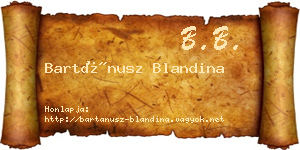 Bartánusz Blandina névjegykártya